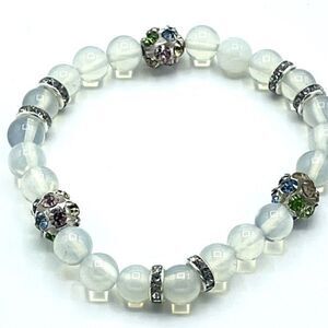 Crystal beaded stretch bracelet ONE NEW opalite reiki meditation yoga
